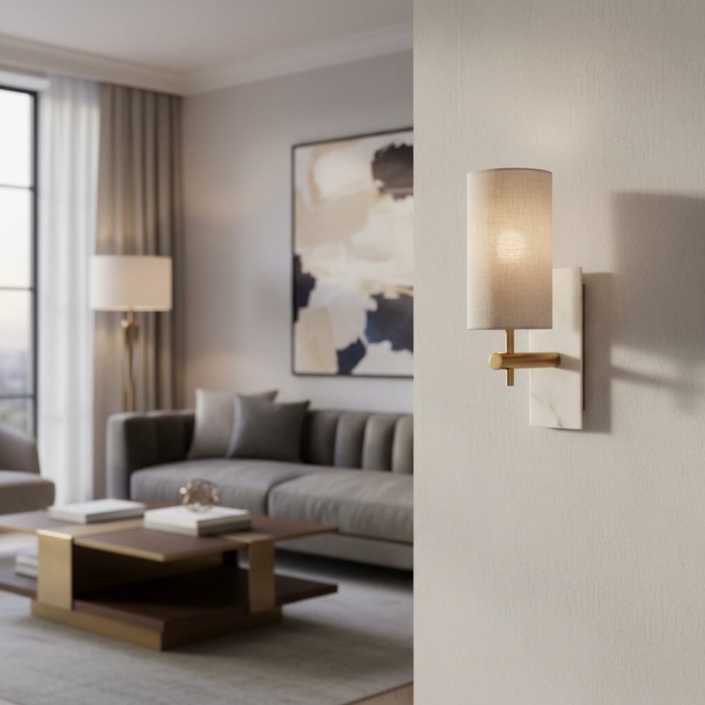 Minimalist Cylinder Linen Wall Lamp – Timeless Sconce for Bedroom & Hallway K1603