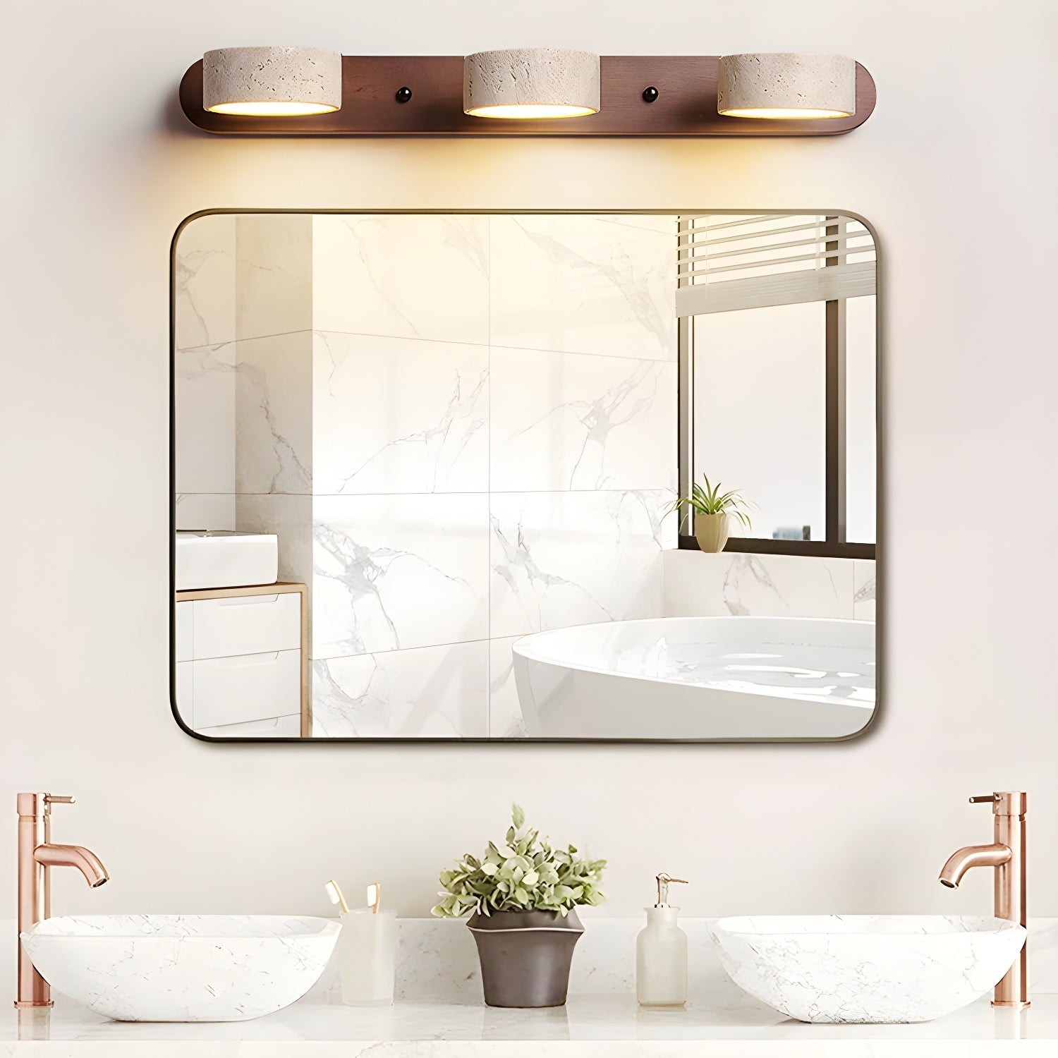 Travellia Scandinavian Travertine Vanity Wall Light K902