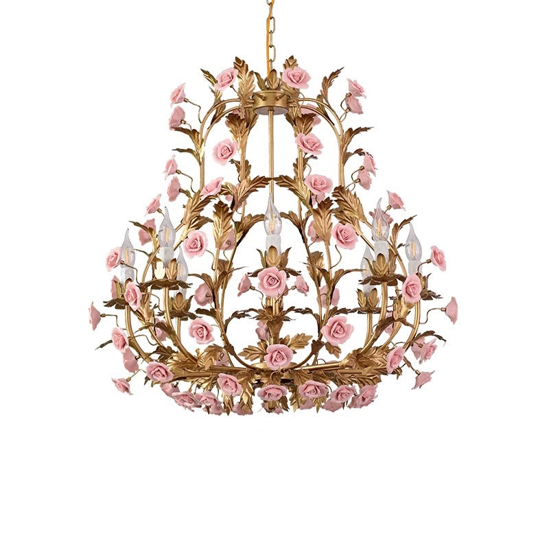Ceramic Rose Chandelier D673