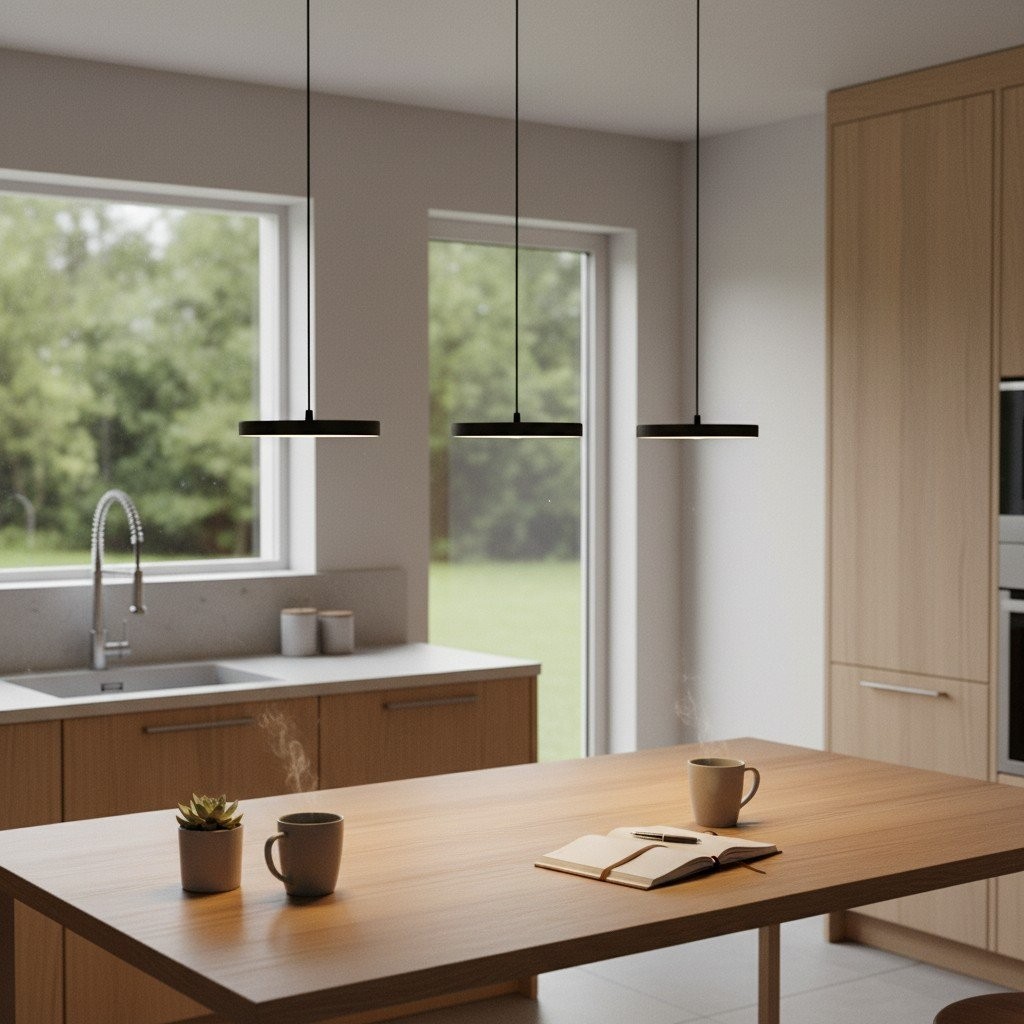 Feranox Minimal Disc Pendant - Statement Pendant Light for Dining K2217