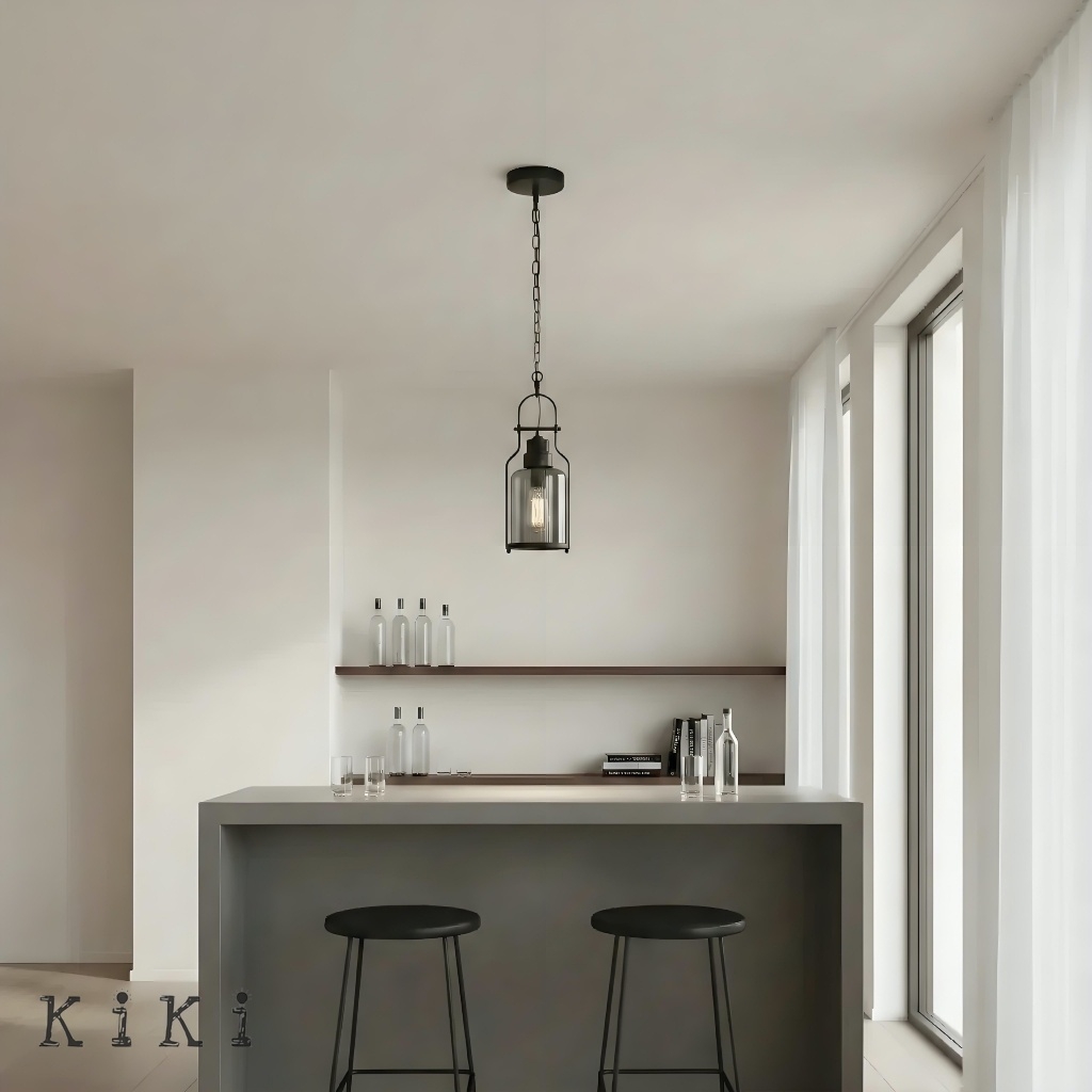 Lirra Retro Glass and Metal Hanging Lamp - Industrial Design for Dining K2234