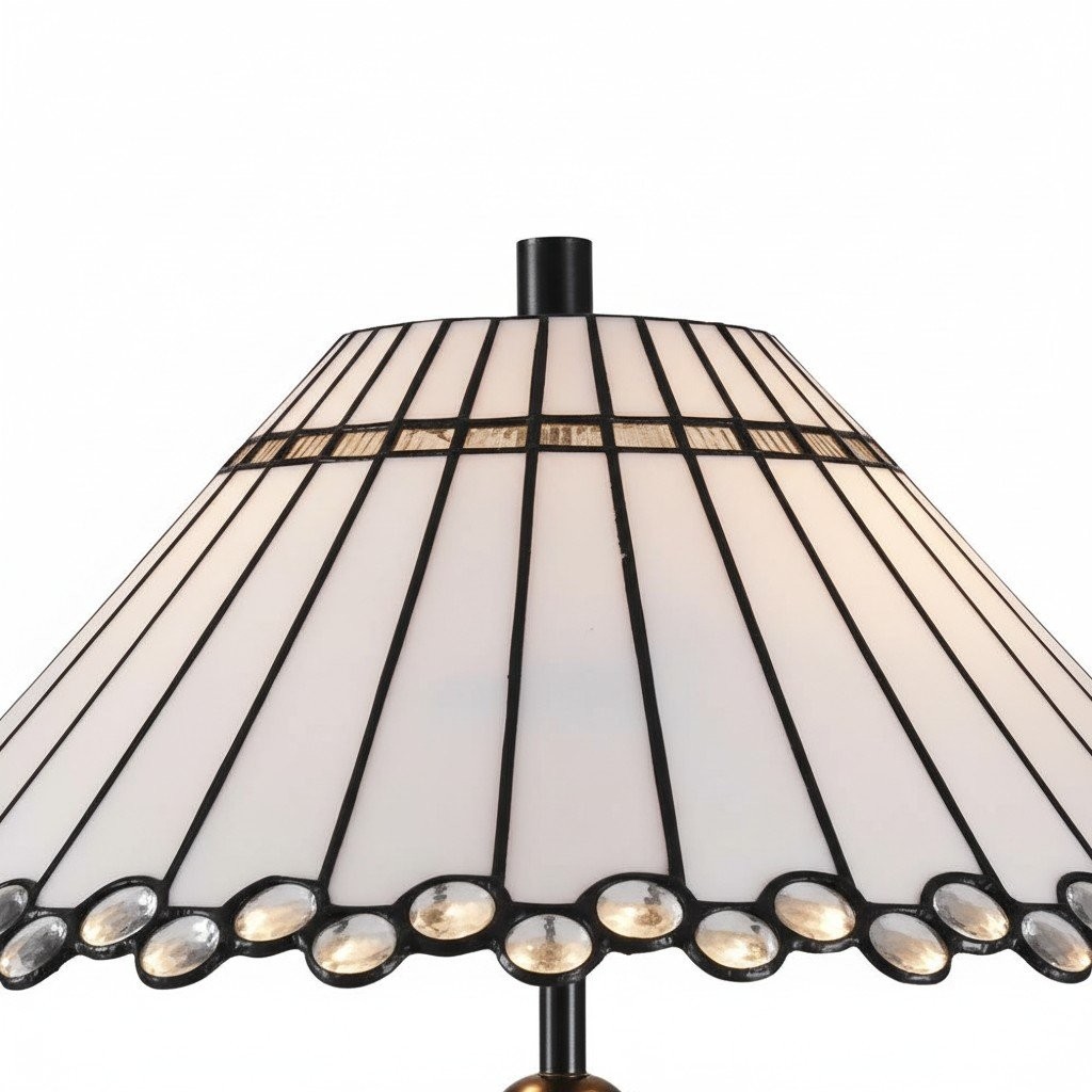TF Allanton Tapered Table Lamp - Vintage Geometric Glass for Bedside and Study K1821