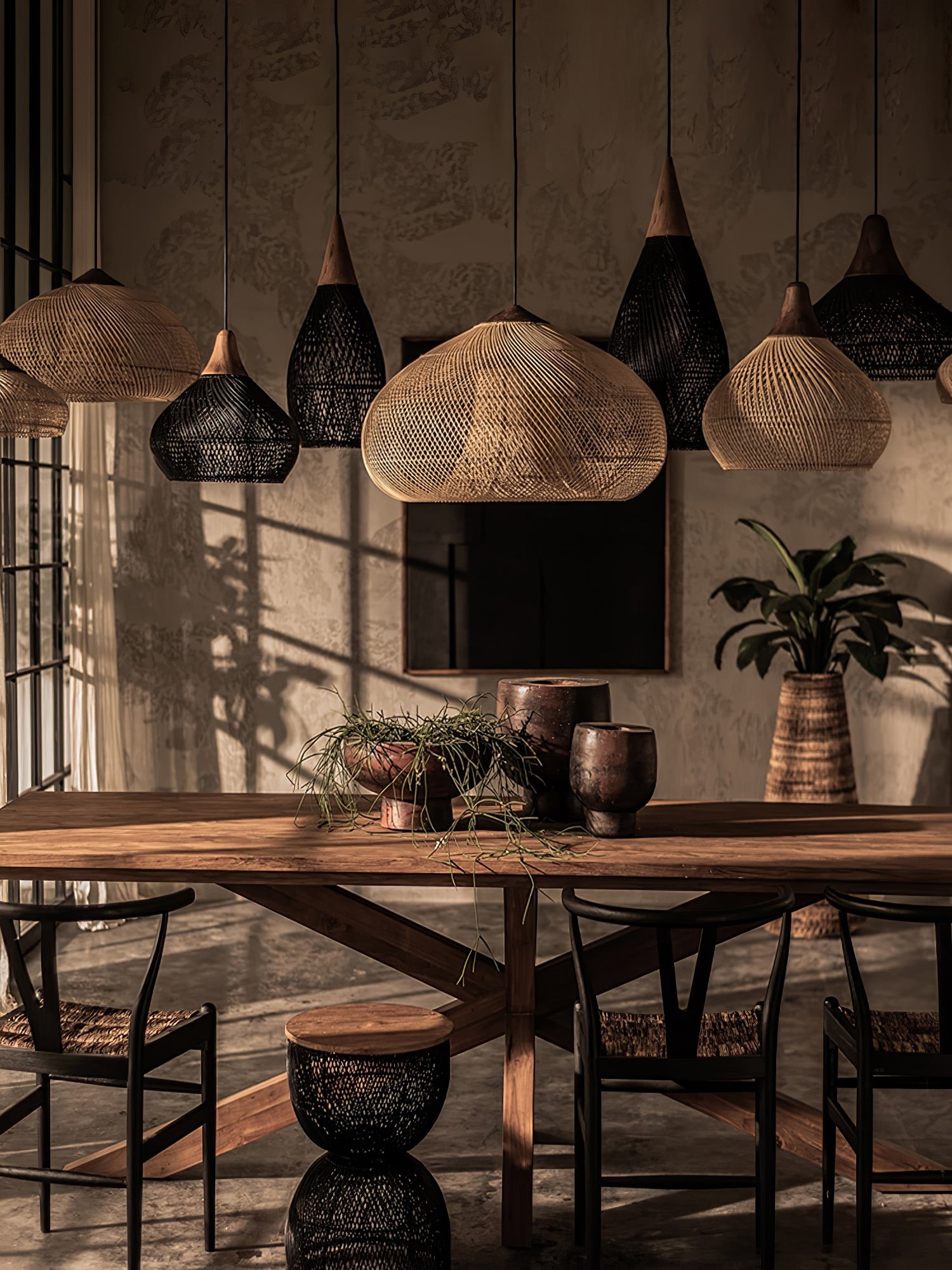 Harp Braided Rattan Pendant Lamp K1175