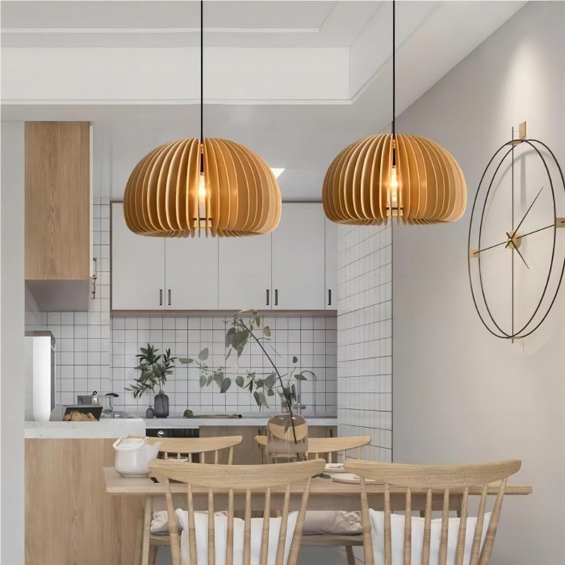 Creative Wooden Pumpkin Pendant Lamp K134