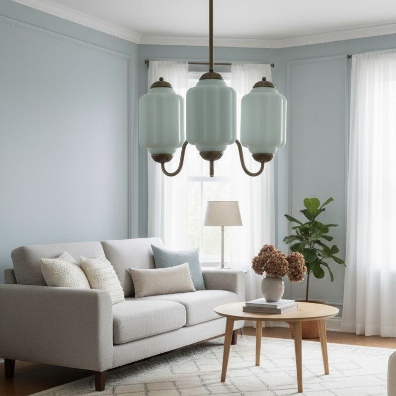 3 Lights Eloise Glass Chandelier for Living Room K947