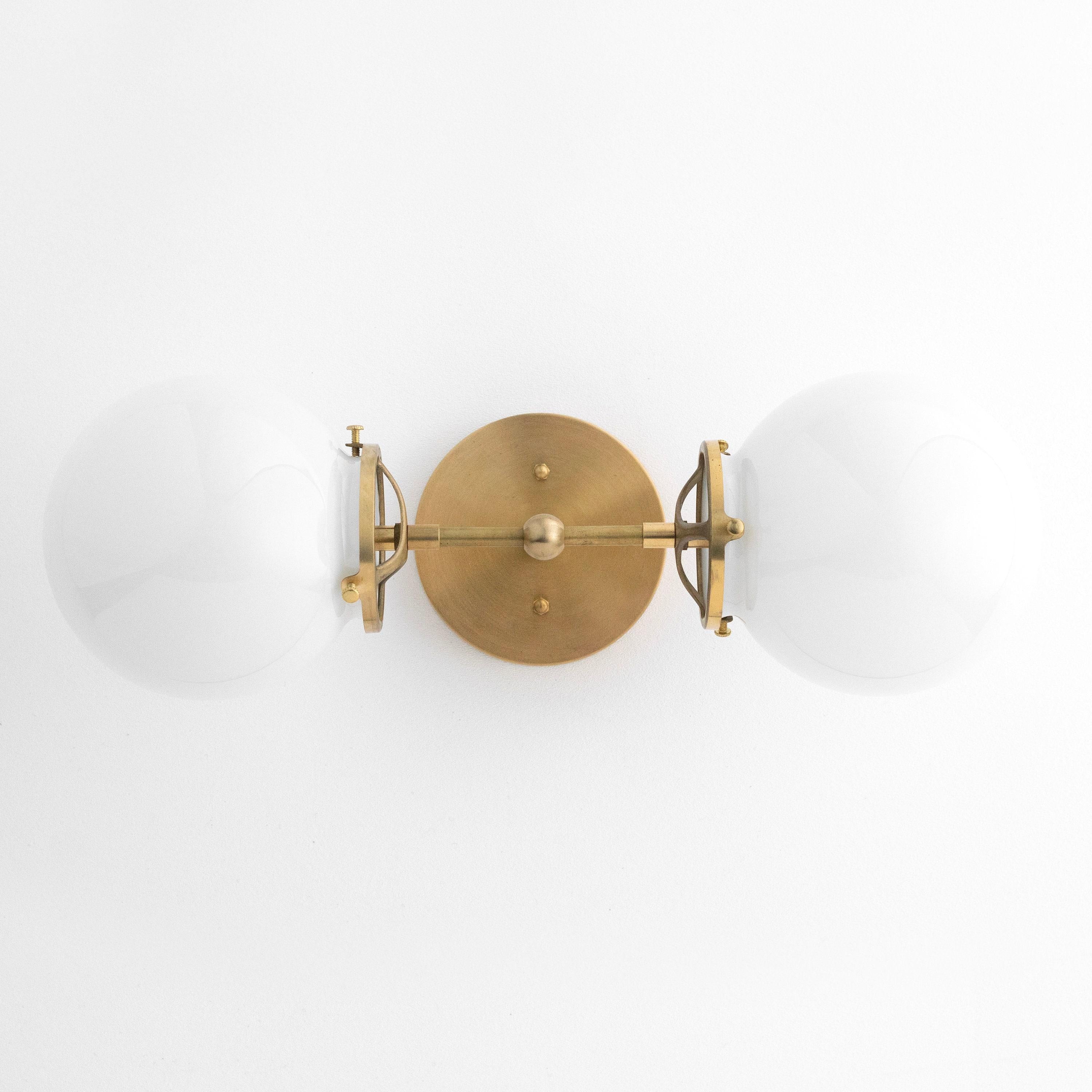 Lumio Globe Art Deco Vanity Light -  Opal Globe Bathroom Sconce K1444