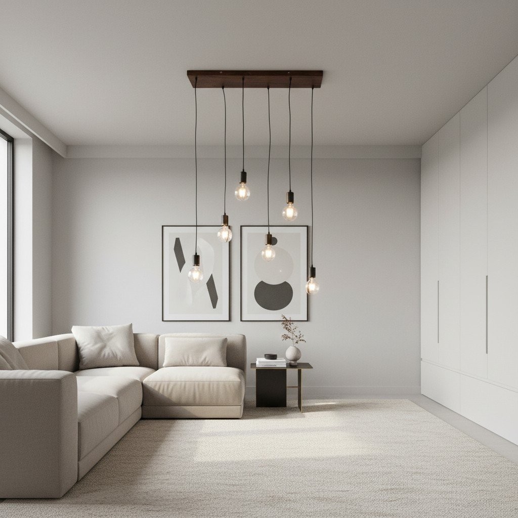 Vornix 6-Light Linear Pendant Light - Timber Beam Modern Industrial Fixture K1820