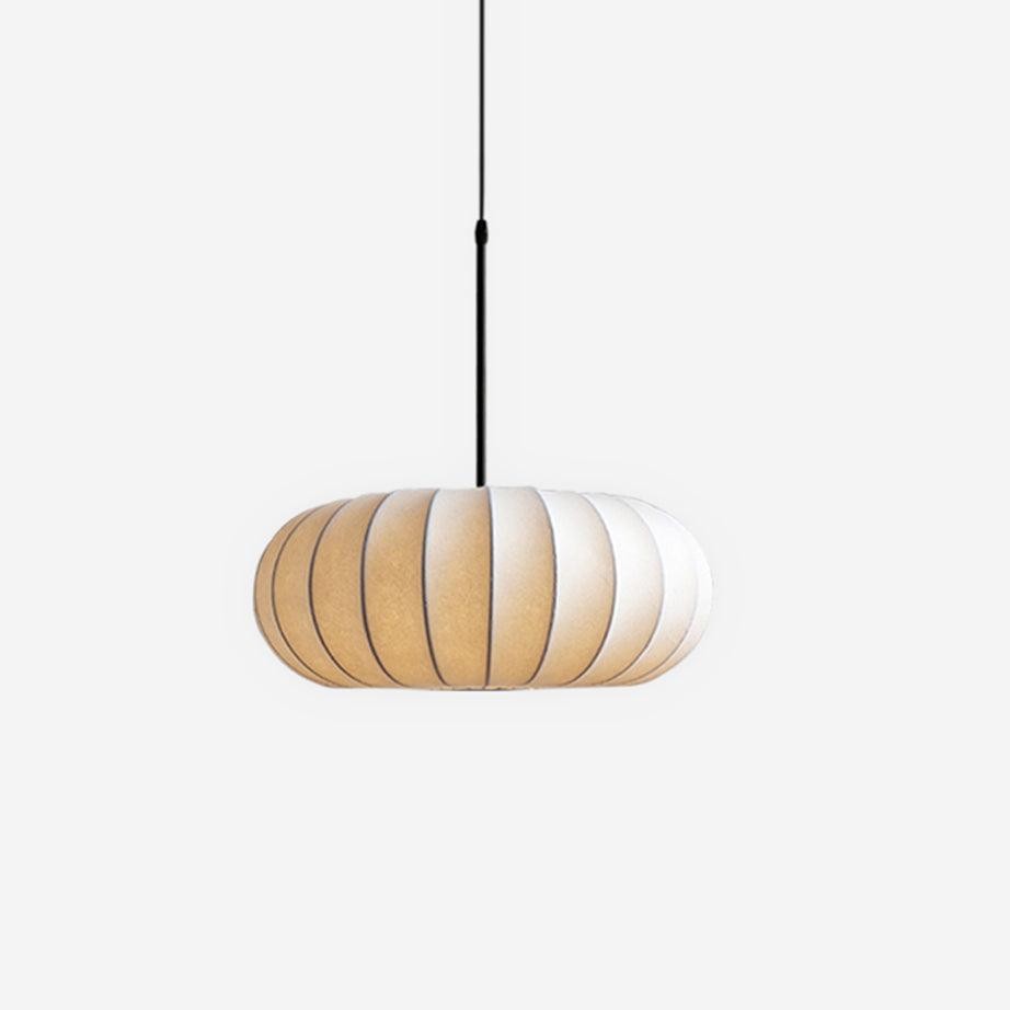 Simple Wabi-sabi White Lantern Fabric Pendant Lamp K744