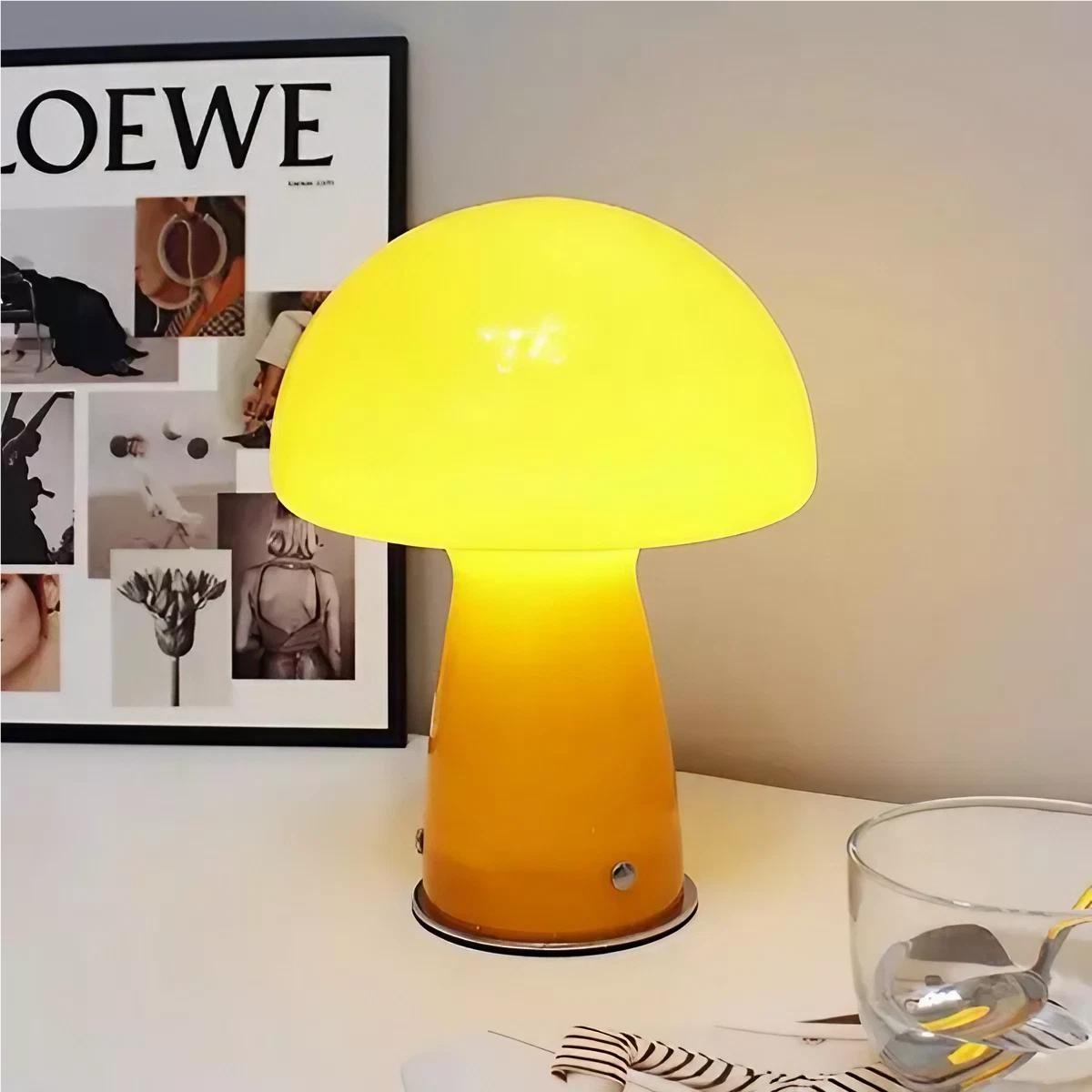 Modern Bauhaus Glass Mushroom Table Lamp K60