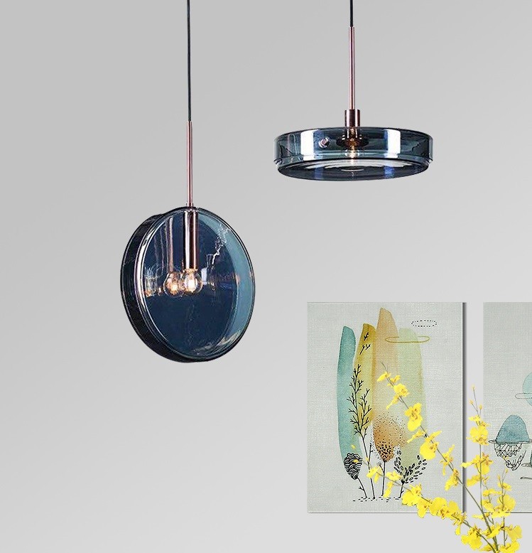Dark Blue Glass Pendant Lamp