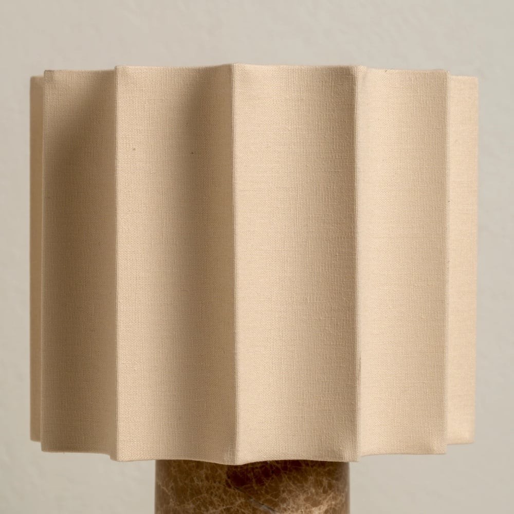 Cavilon Soft Ambient Table Lamp - Stylish Fan Shaped Shade with Marble Base K2053