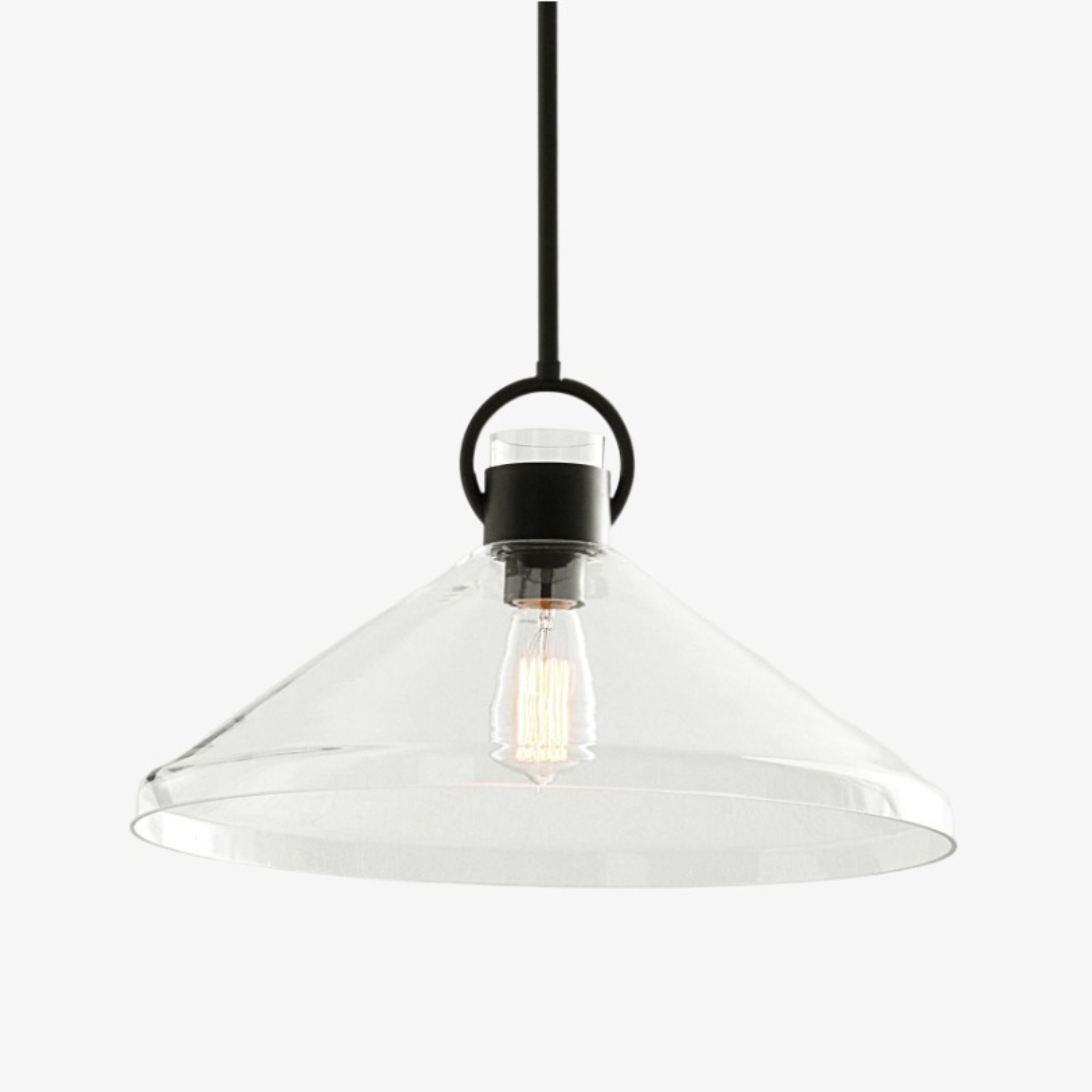 Orvessa Elegant Cone Pendant Light - Clear Glass Pendant Lamp for Kitchen K2360