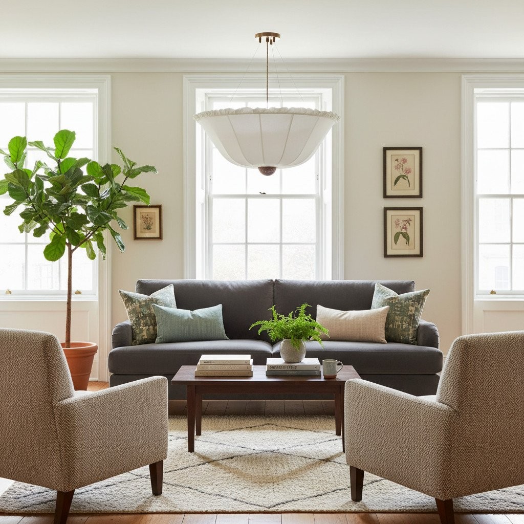 Wickara Woven Parasol Ceiling Light - Modern Flush Mount for Living Room K2050
