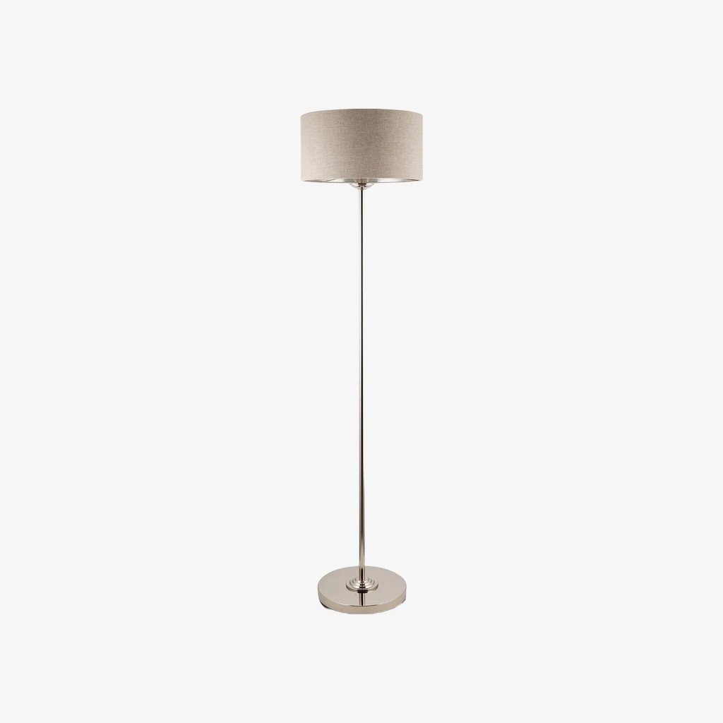 Tela Drum Shade Floor Lamp - Contemporary Fabric Standing Lamp for Home Office K2014