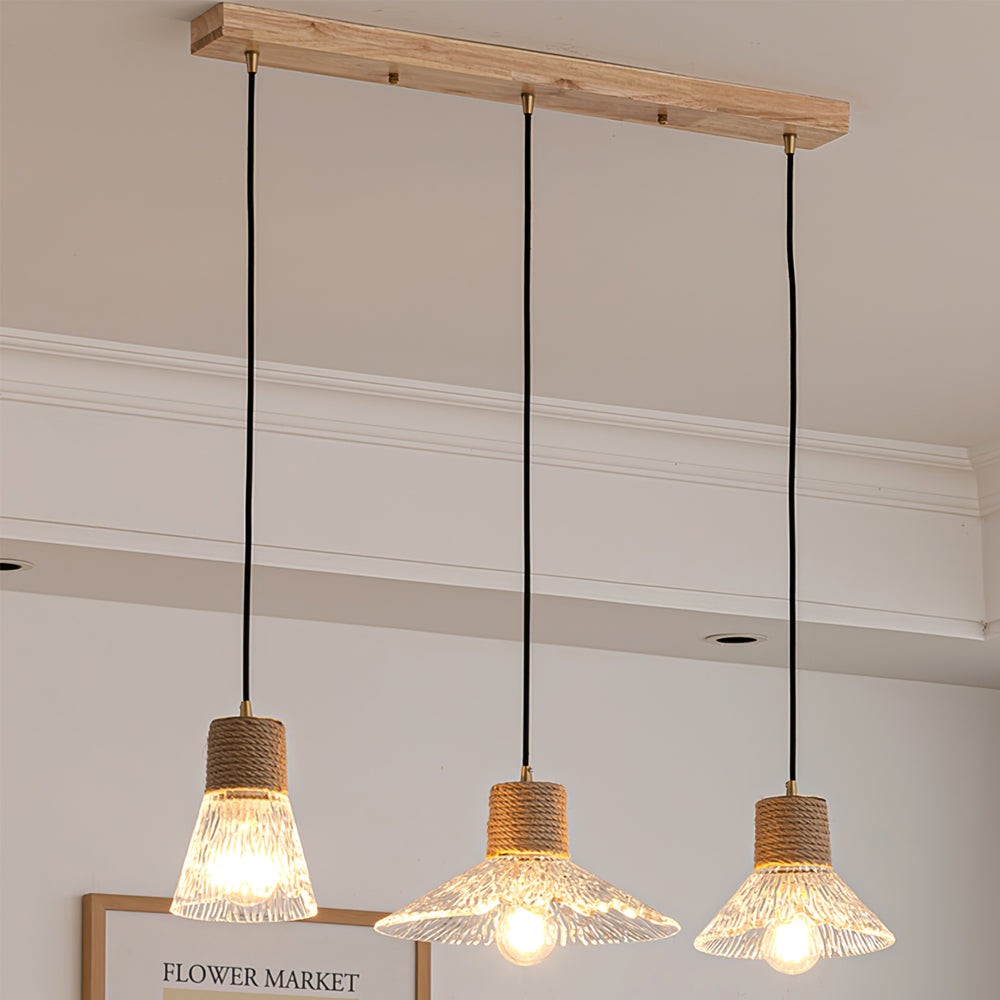 Hemp Rope Glass Pendant Lamp K1031