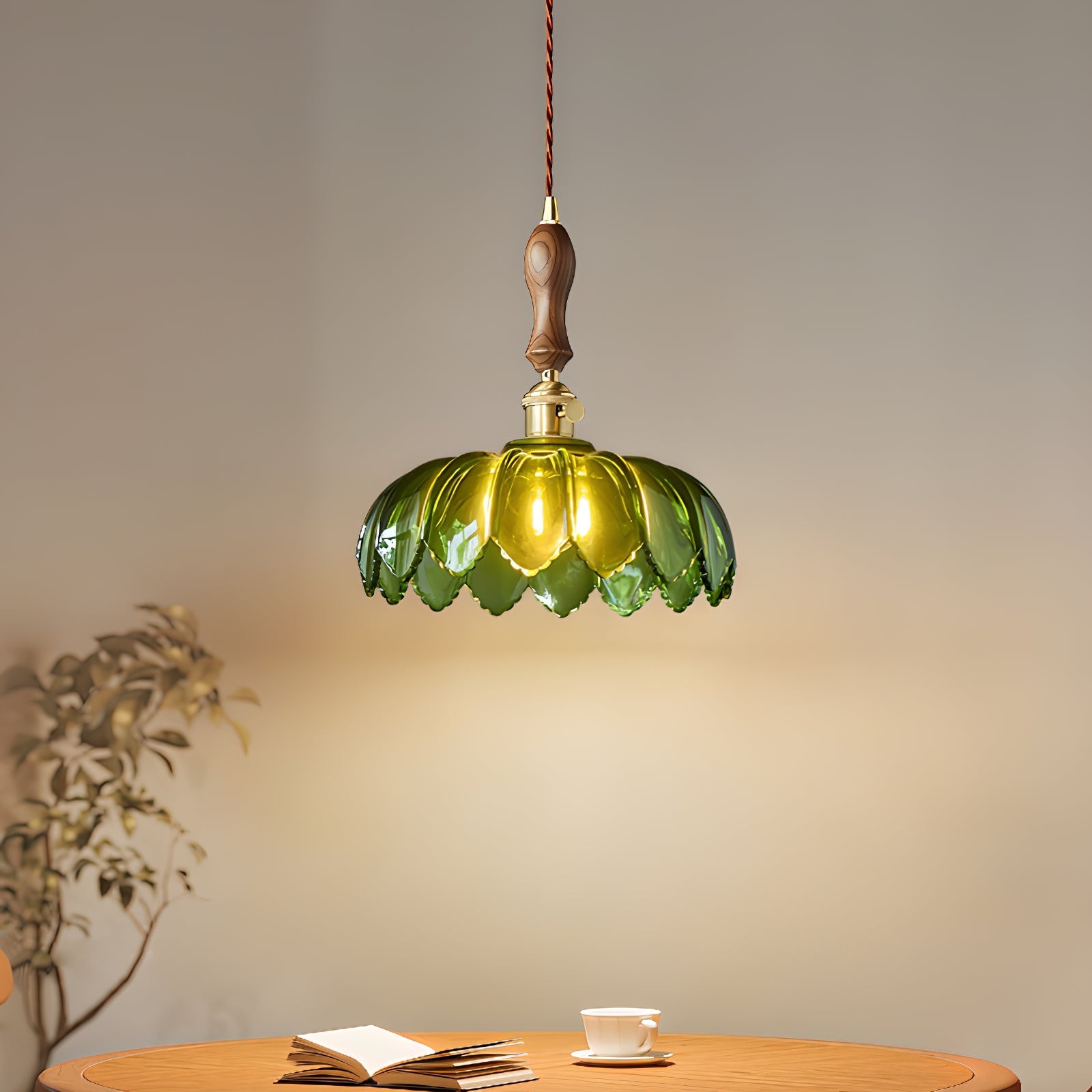 Retro Petal Green Pendant Lamp K454