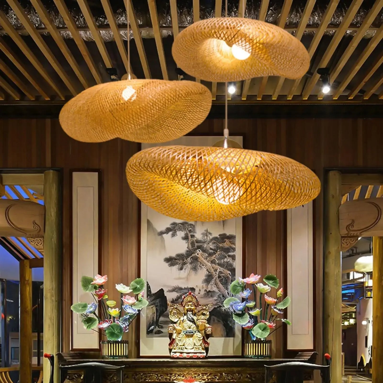 Aira Handwoven Natural Bamboo Pendant Light D773