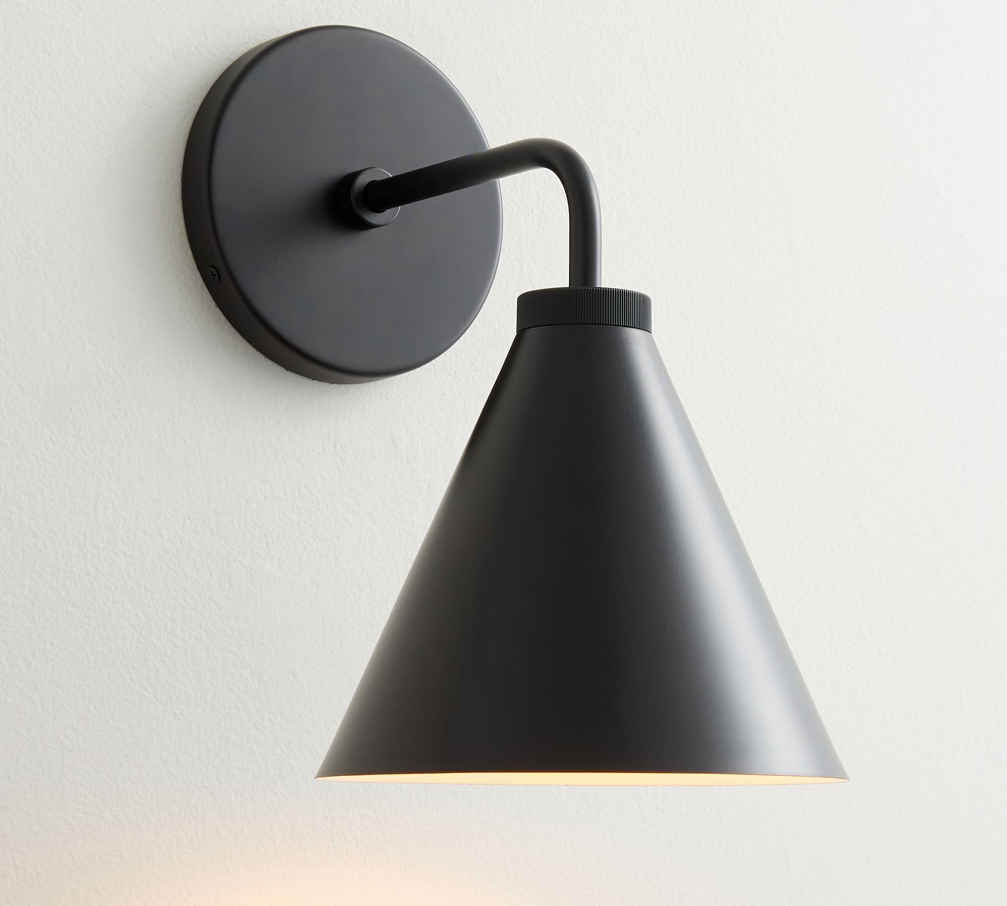 Korvi Iron Tapered Sconce Light - Wall Fixture in Black or Brass K1209