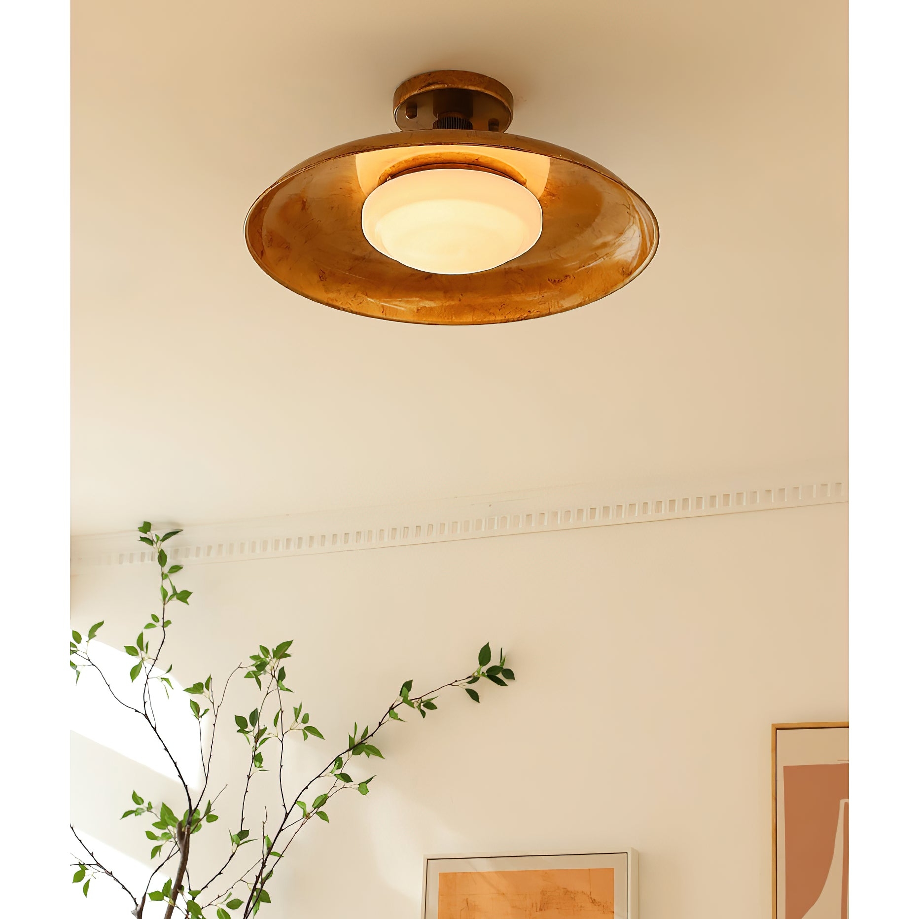 Pot-Lid Style Flat-Panel Ceiling Light D697