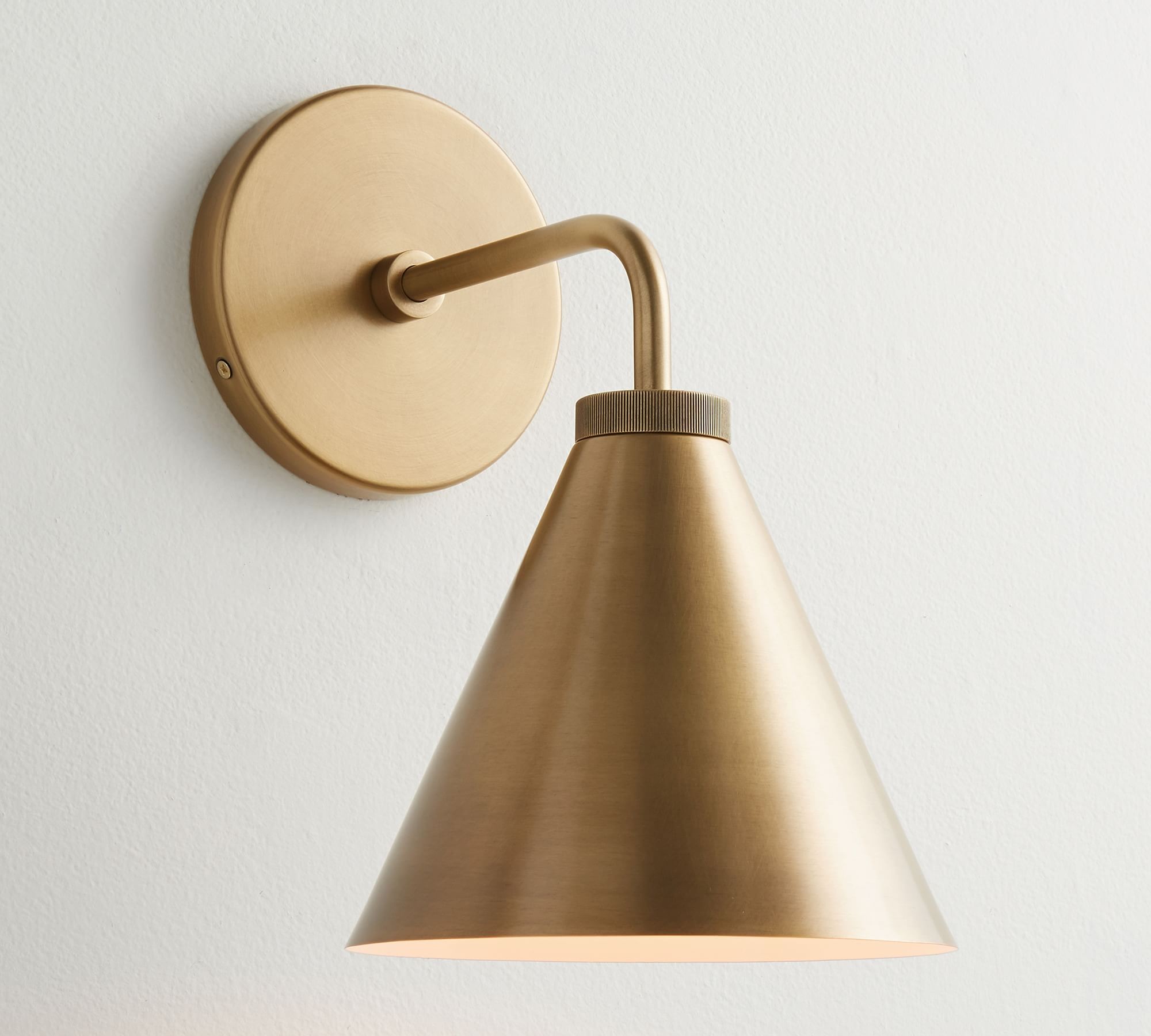Korvi Iron Tapered Sconce Light - Wall Fixture in Black or Brass K1209
