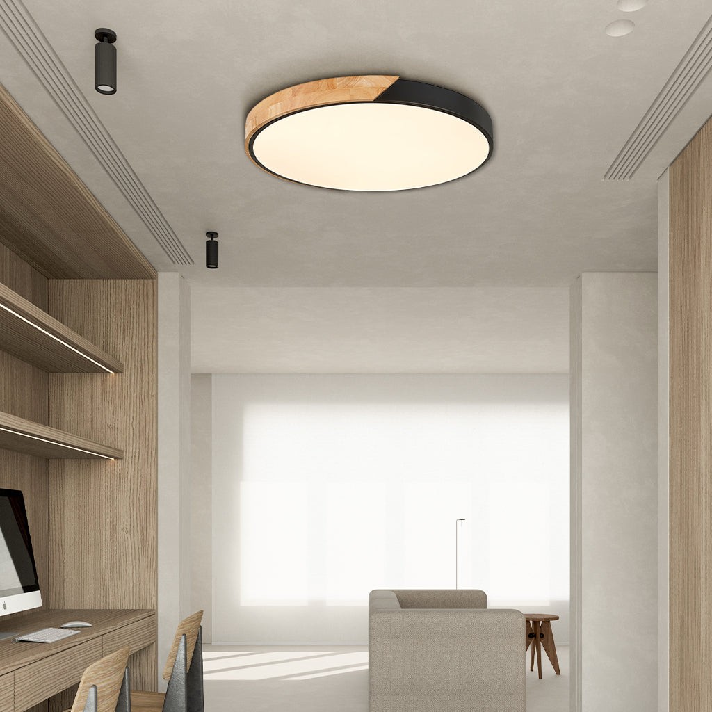 Modern Wooden Slim Round Led Ceiling Light K171