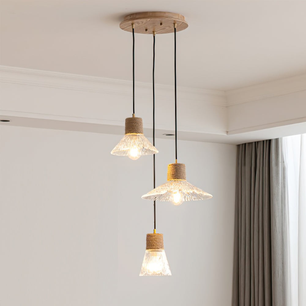 Hemp Rope Glass Pendant Lamp K1031