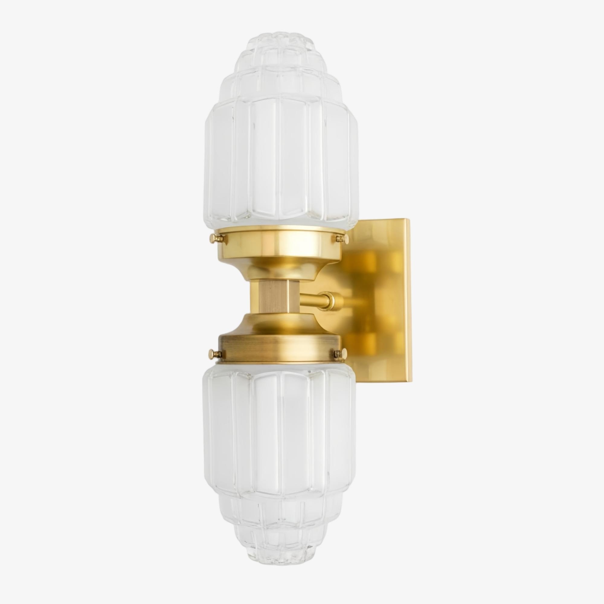 Tierlux Glass Art Deco Wall Sconce - Glass Frosted Globes with Skyscraper Globe K1471