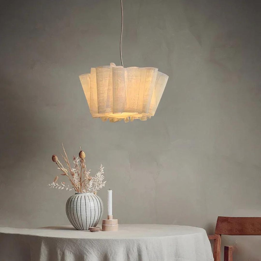 Handcrafted Fabric Shade Pendant Light – Minimalist Design for Home Interiors K1244