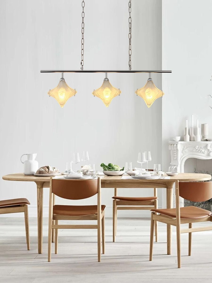 Art Deco Star Linear Pendant Light - Elegant Lighting for Kitchen Island  - Astris Cassiopeia K1577