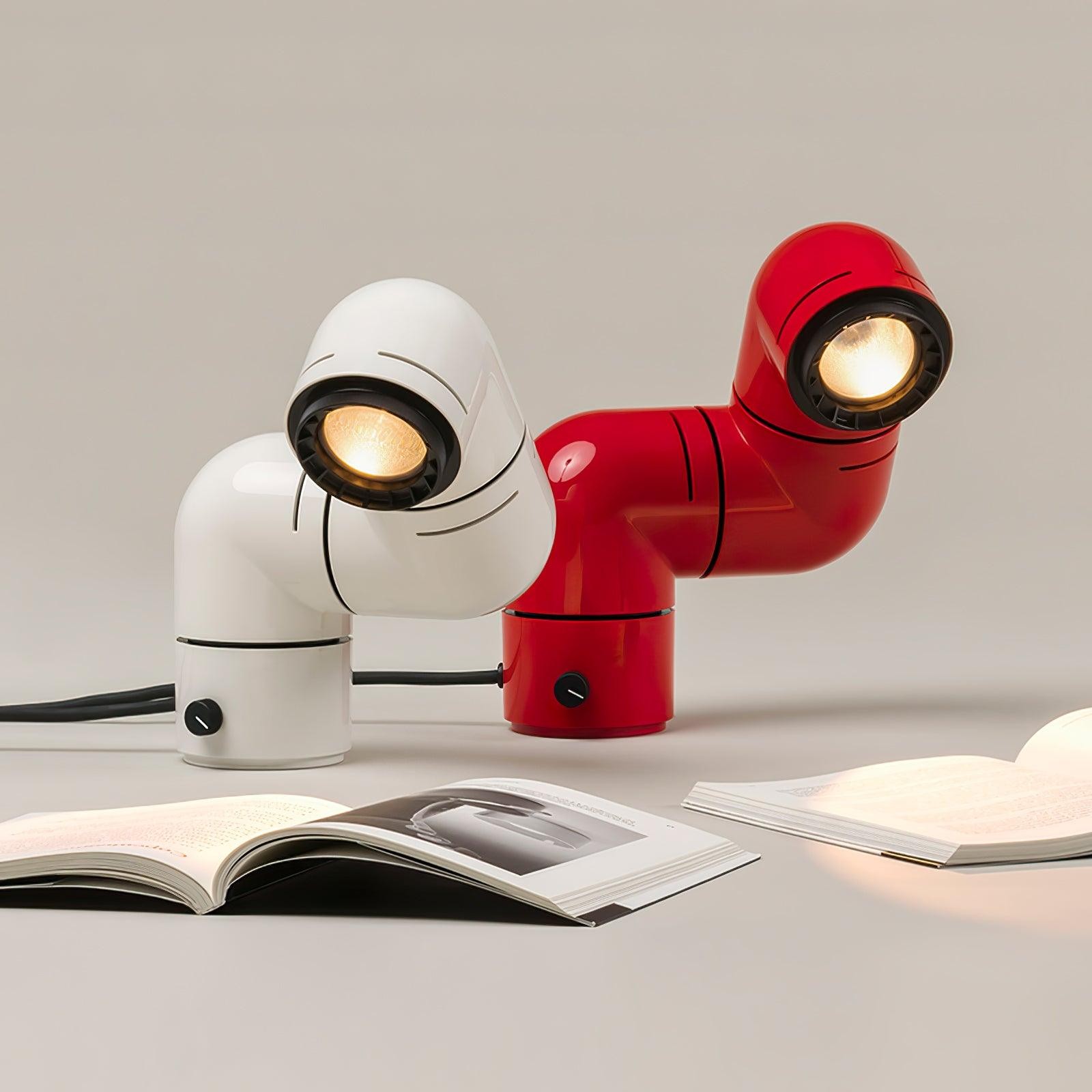 Red Tubular Table Lamp Suitable For Bedroom K686