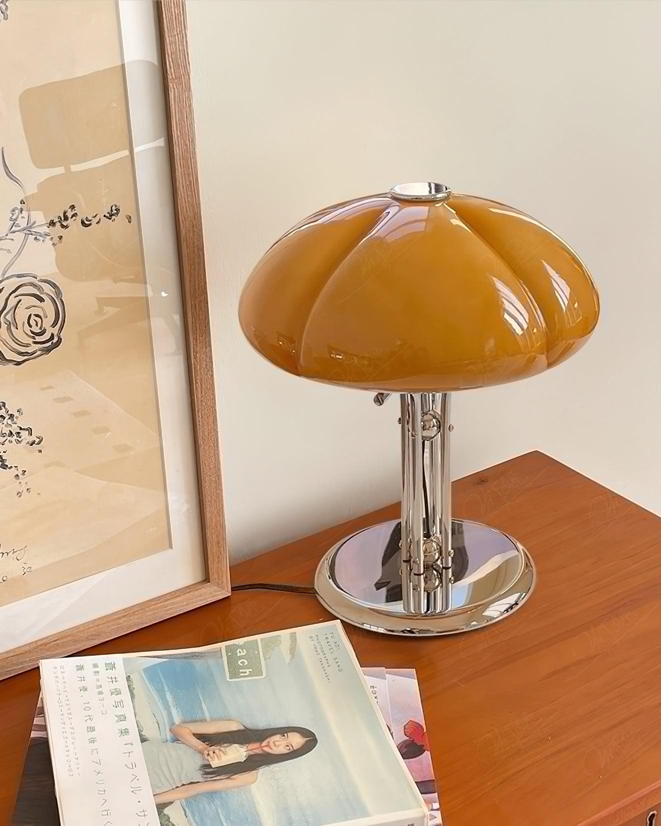 High-Grade Bedroom Bedside Mushroom Glass Table Lamp K302