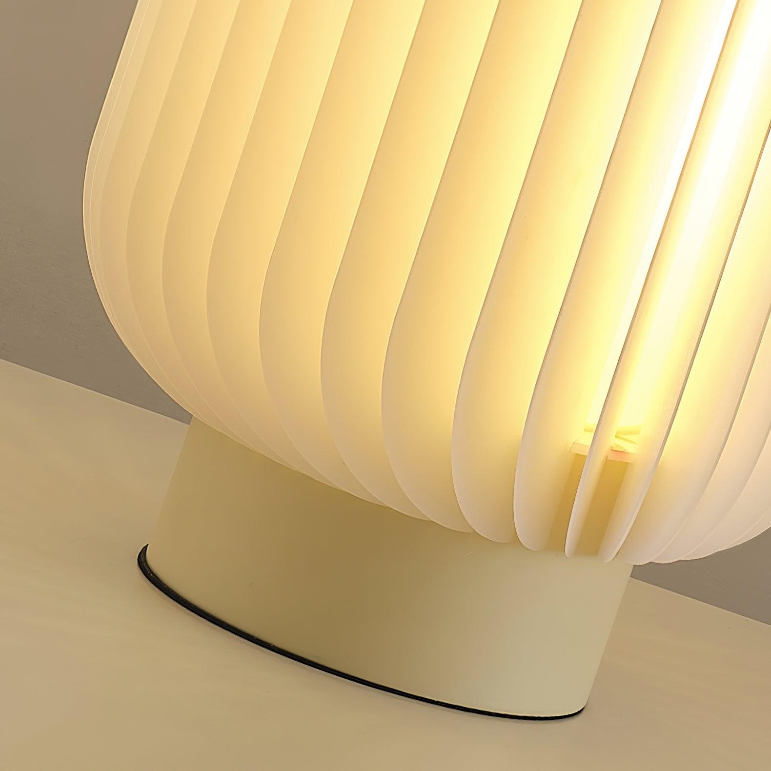 Round Translucent Pleated Table Lamp Suitable For Living Room K600