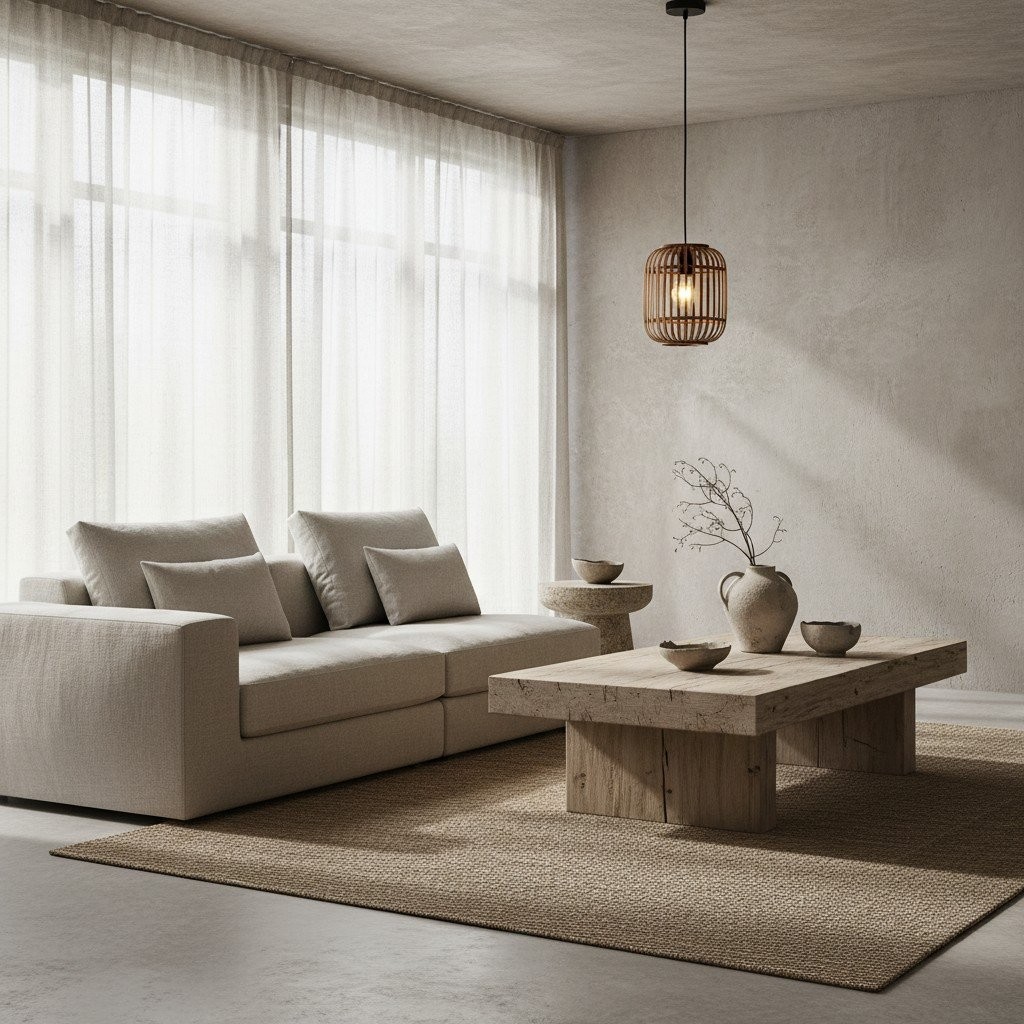 Yumeko Adjustable Bamboo Pendant Lamp - Natural Cage Pendant Light K1970