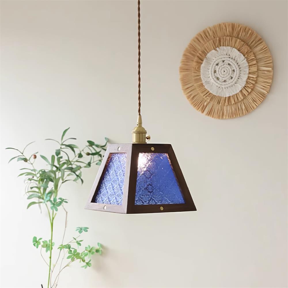 Retro Pattern Glass Pendant Lamp K288