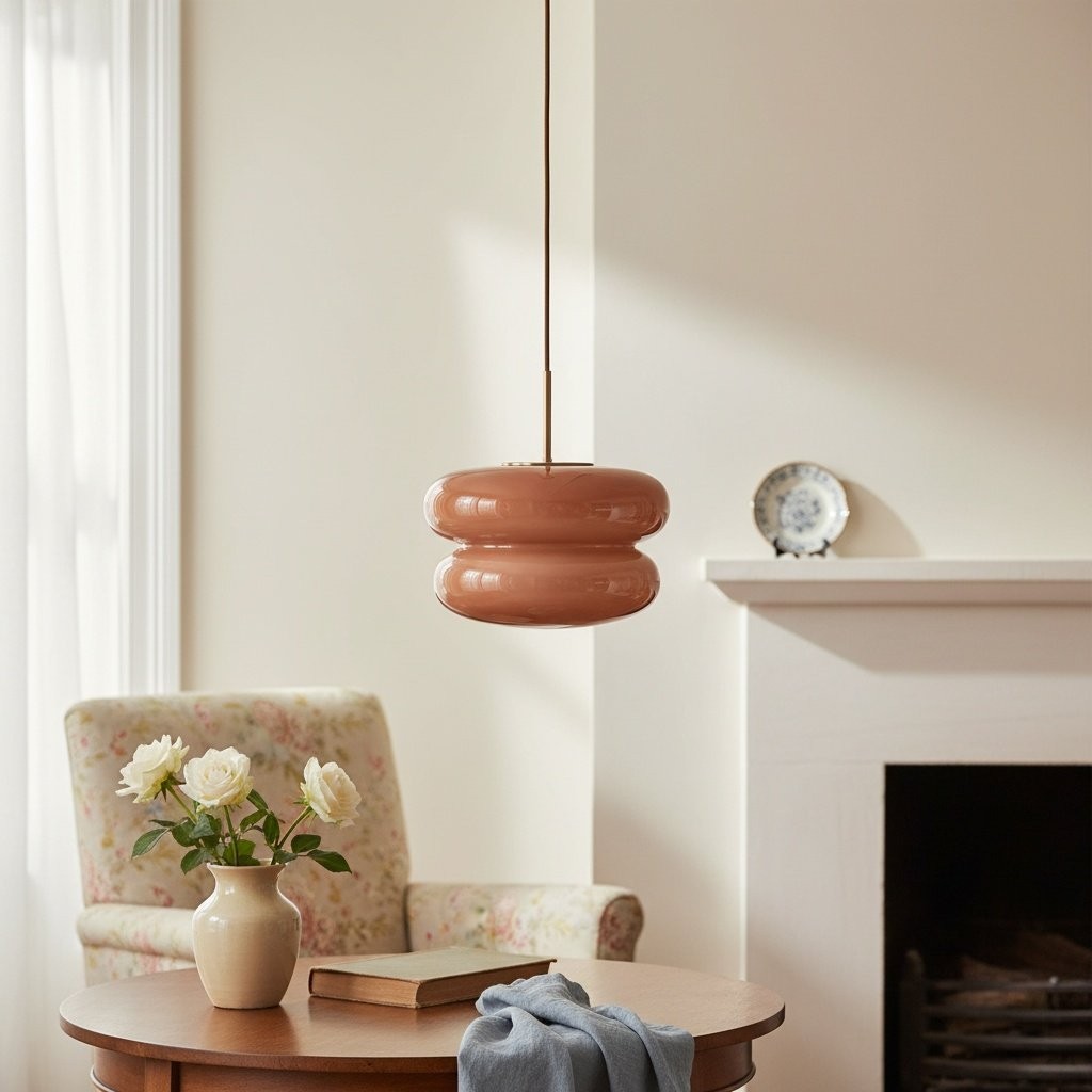 Orra Modern Opal Shade Pendant Lamp – Minimalist Glass Hanging Light For Kitchen or Bedroom K1427