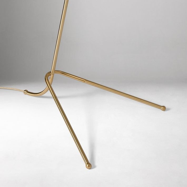 Oslan Sculptural Linen Shade Floor Lamp - Curved Metal Frame Floor Light for Living Room K1147