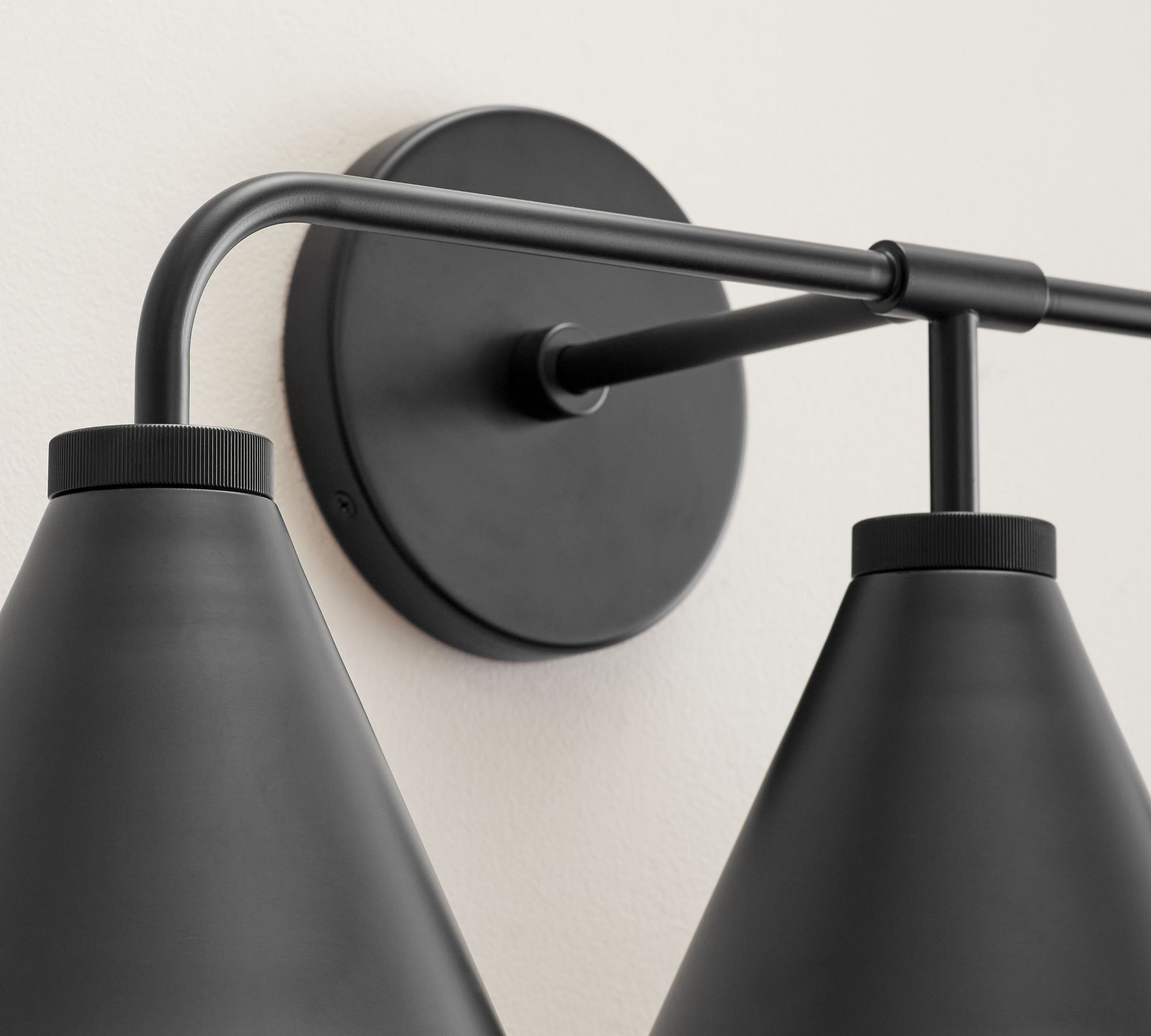 Korvi Iron Tapered Sconce Light - Wall Fixture in Black or Brass K1209