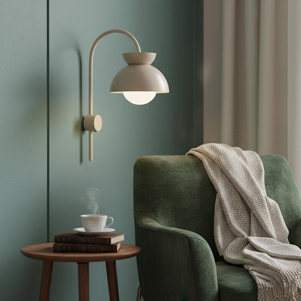 Aurelia Wall Lamp with Tiered Dome Design in Modern Metal for Bedroom or Hallway K1745