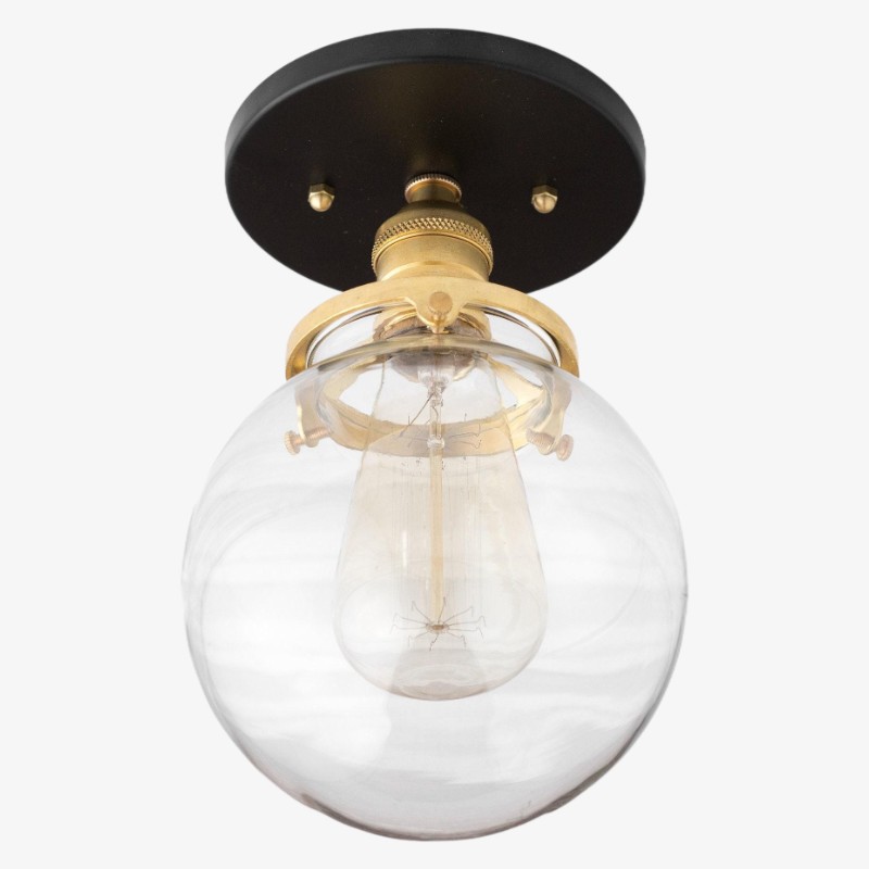 Glorica Glass Retro Globe Ceiling Light - Vintage Industrial Home Lighting K1509