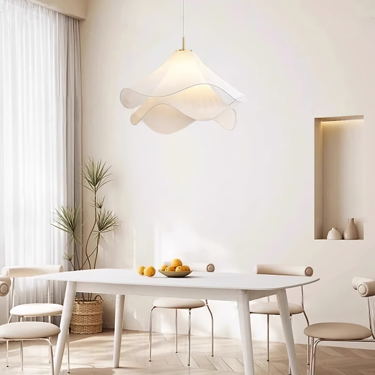 Ethereal Draped Shade Pendant Light – Modern Ambient Light for Bedrooms & Lounges K1192