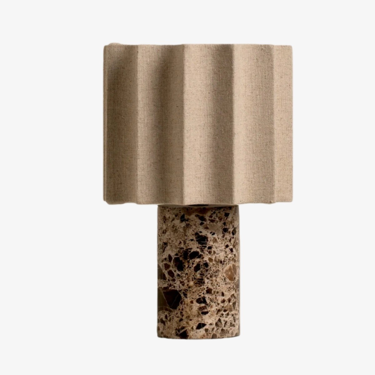 Cavilon Soft Ambient Table Lamp - Stylish Fan Shaped Shade with Marble Base K2053