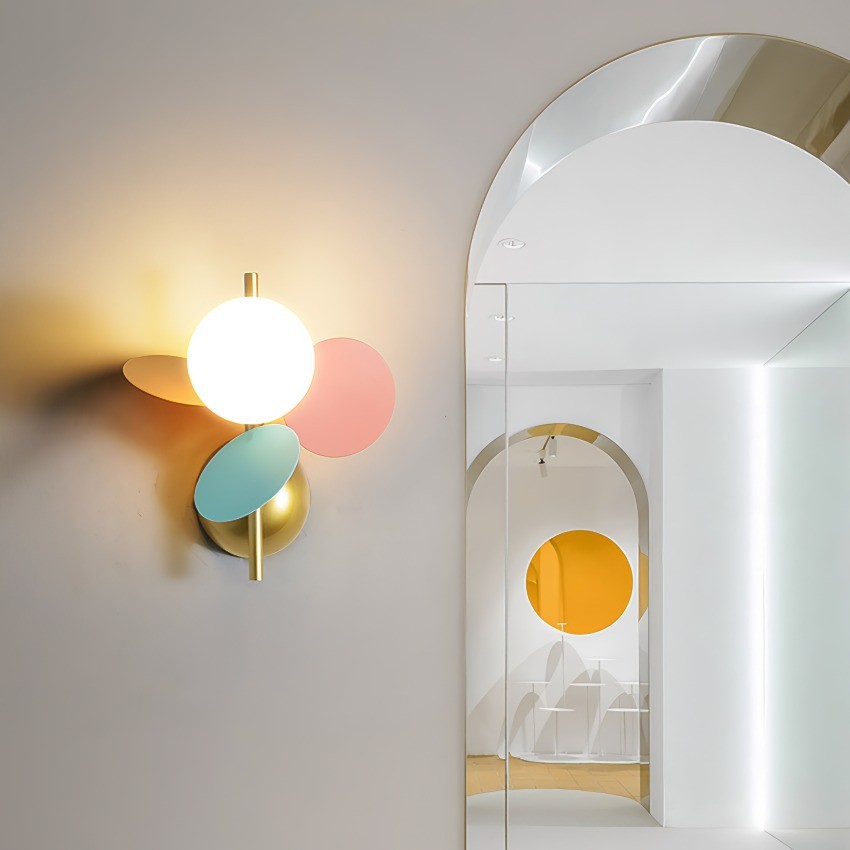 Creative Coloful Leaf Glass Globe Wall Light K174