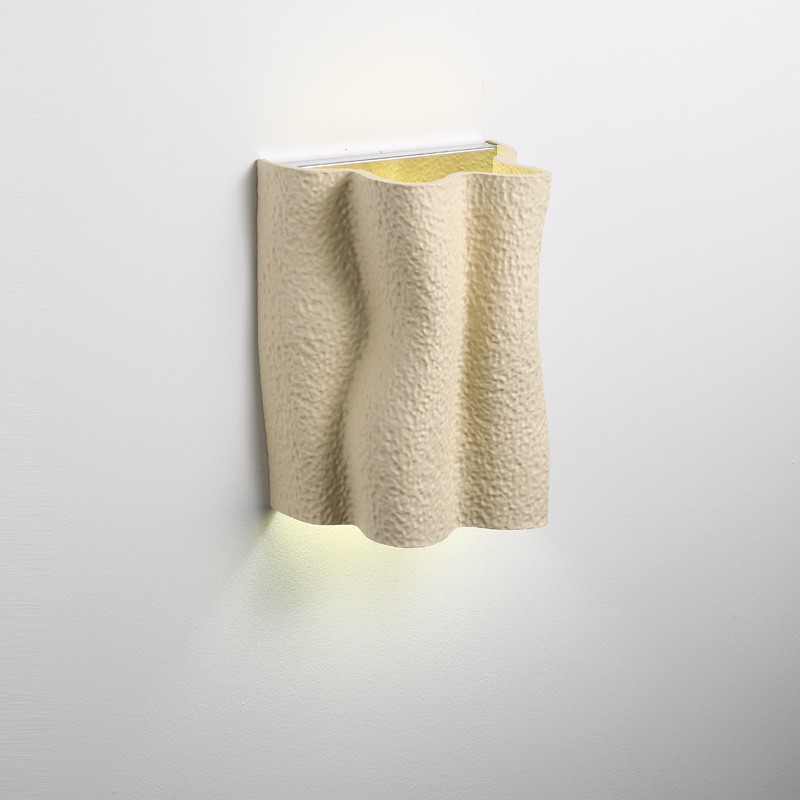 French Folded Resin Ribbed Wall Sconce For Hallway K178
