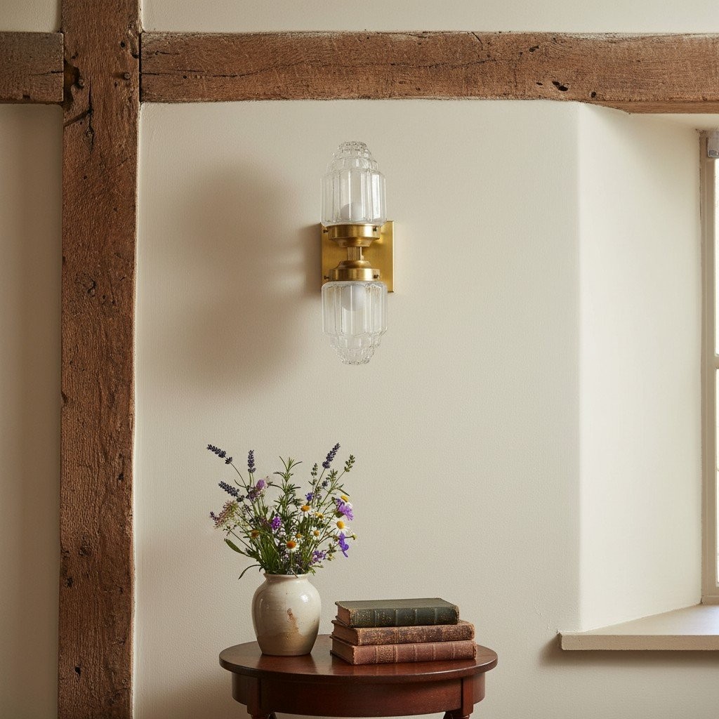 Tierlux Glass Art Deco Wall Sconce - Glass Frosted Globes with Skyscraper Globe K1471