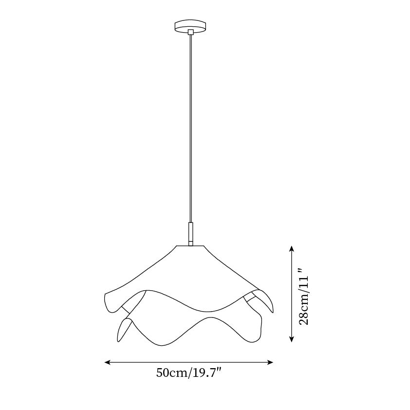 White Layered Pleats Pendant Lamp K437