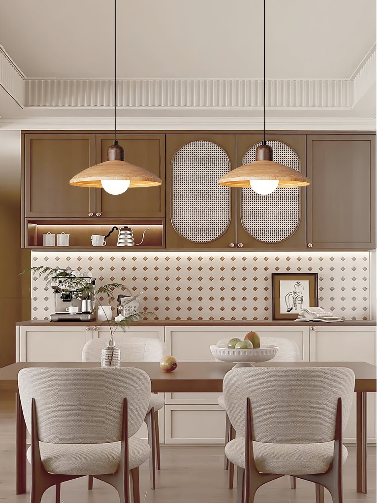Medieval Style Simple Round Table Pendant Lamp K735