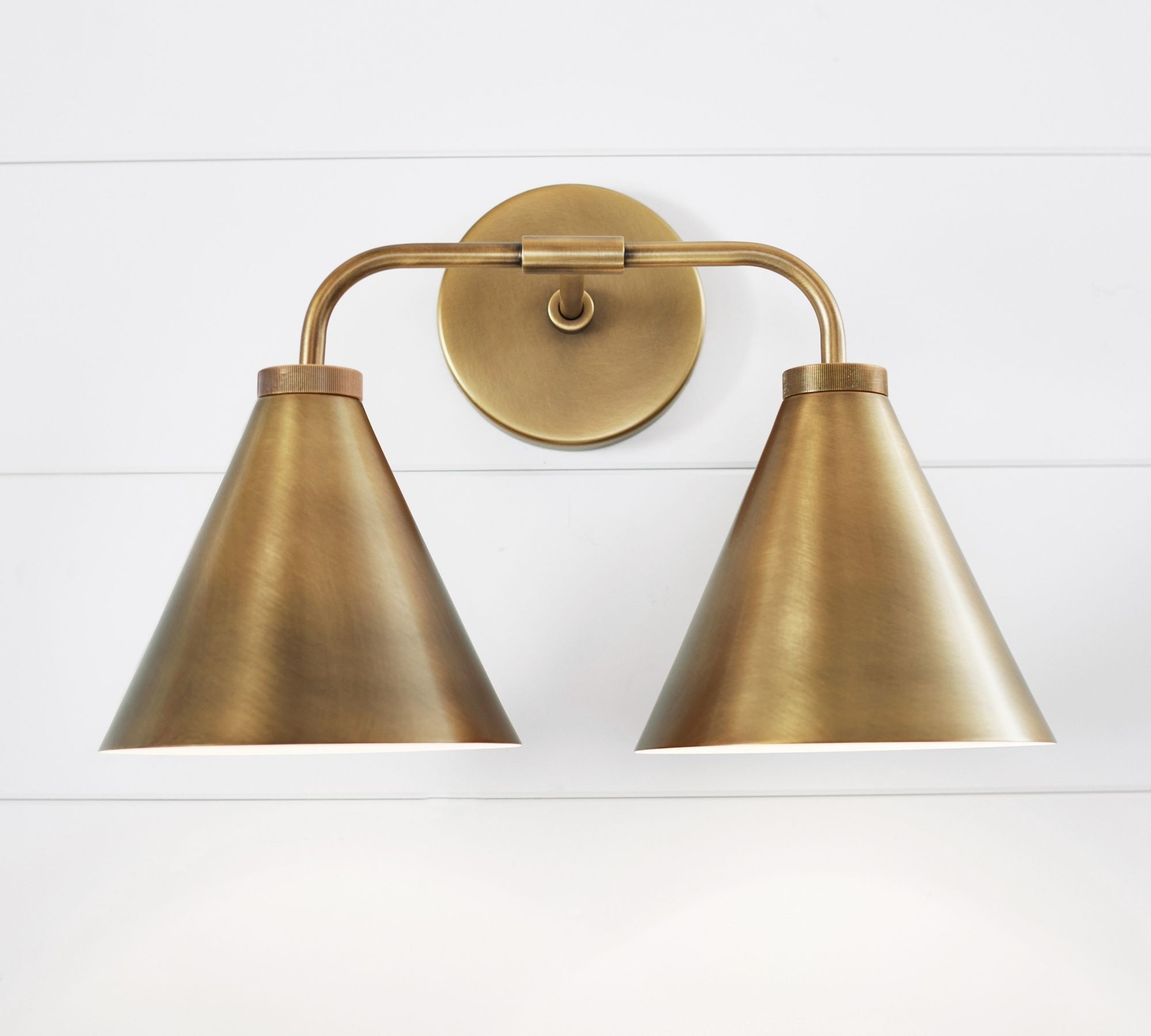 Korvi Iron Tapered Sconce Light - Wall Fixture in Black or Brass K1209