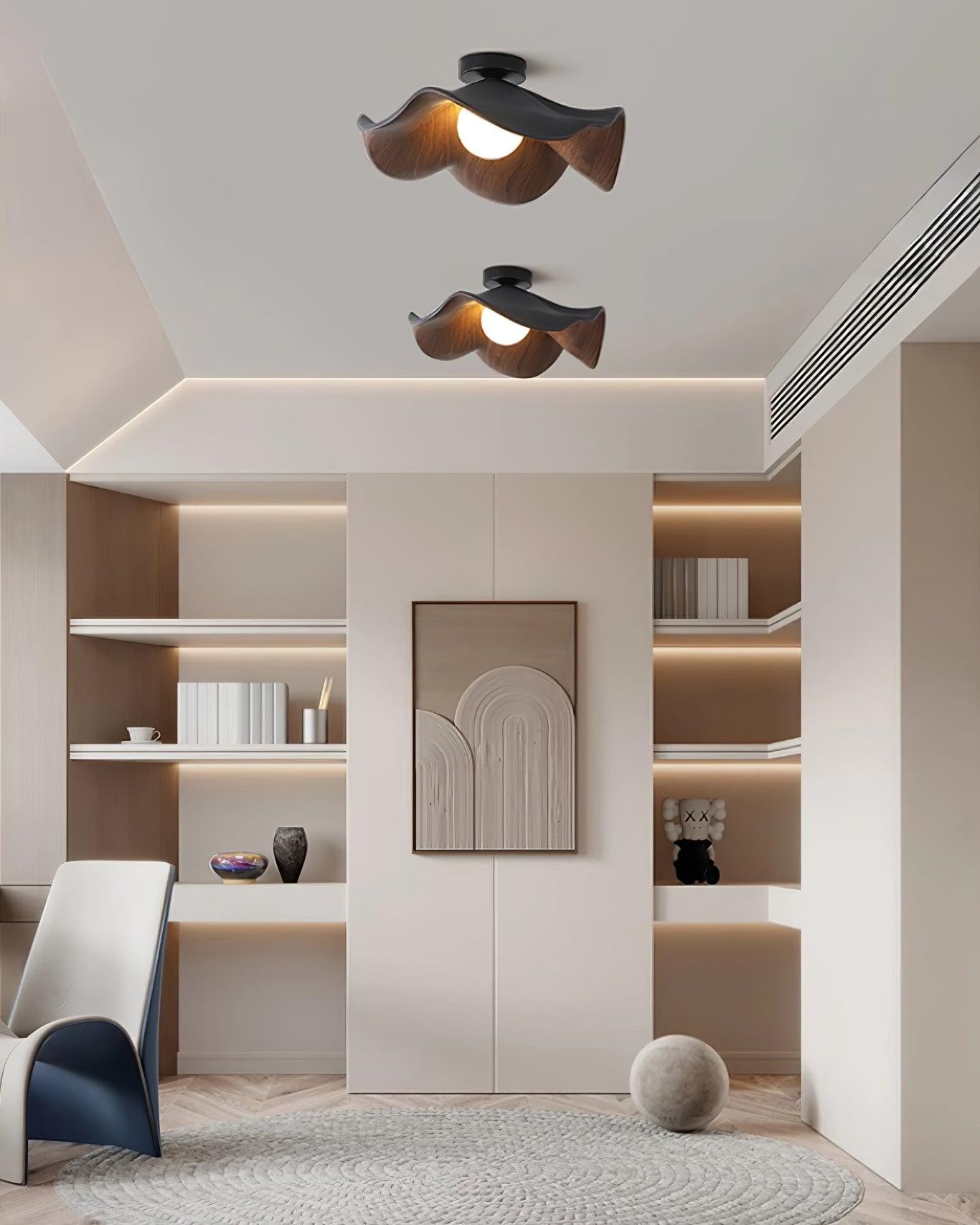 New Modern Simple Walnut Grain Ceiling Light K300