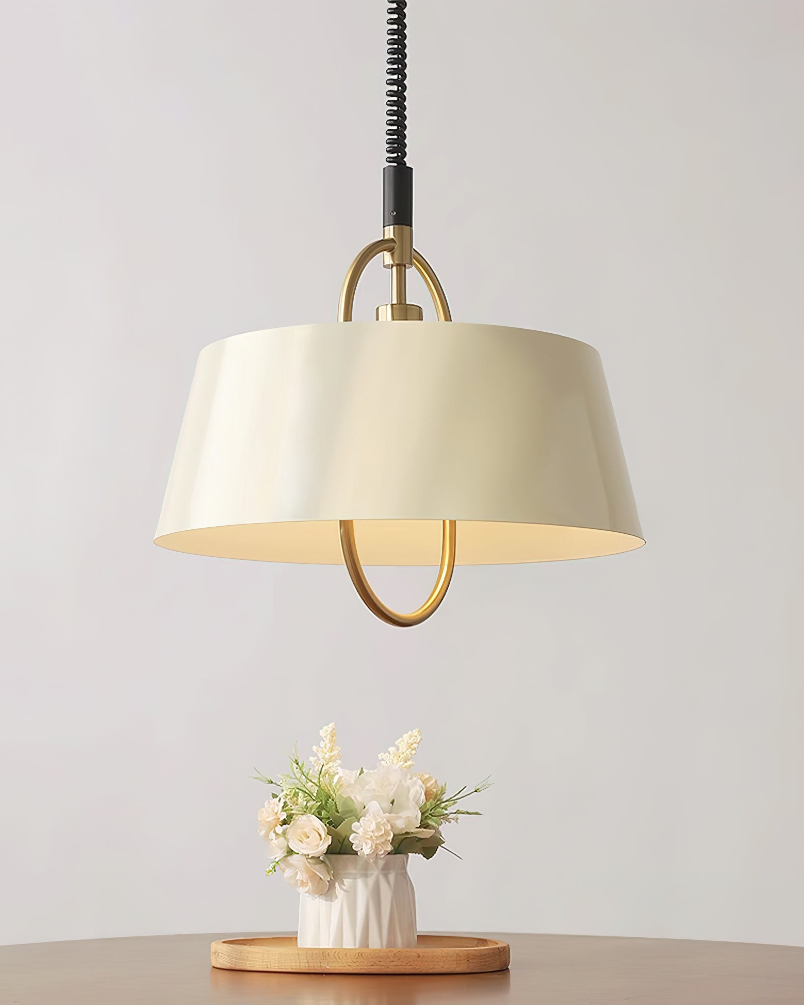 Retro Classic Drum Shaped Retractable Metal Pendant Lamp K233