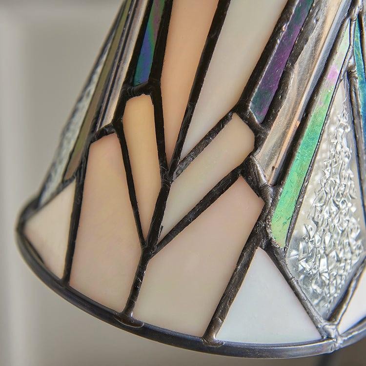 TF Astoria Tiffany Table Lamp - Curved Swan-Neck Arm Art Deco Glass Shade for Desk K1995